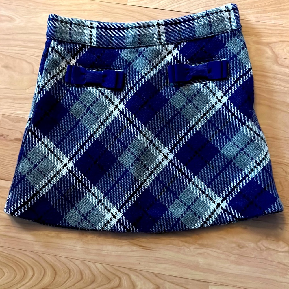 Janie and Jack sz 6 plaid skirt with bows